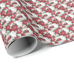 Red and White Poinsettia Wrapping Paper