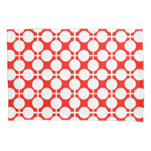 red and white polka dot and check pattern is fa pillowcase