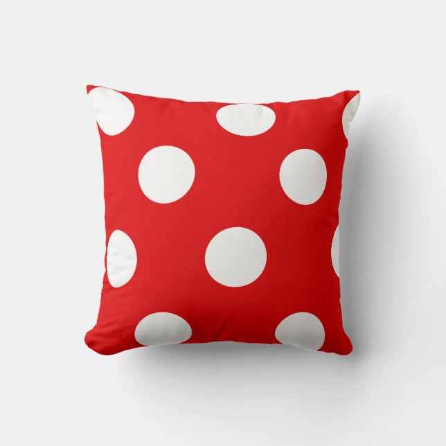 Red and White Polka Dot Cushion (Front)