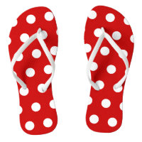 Red and White Polka Dot Flip Flops