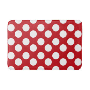 Red and White Polka Dot Foam Bath Mat