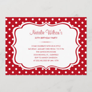 Red and White Polka Dot Invitations