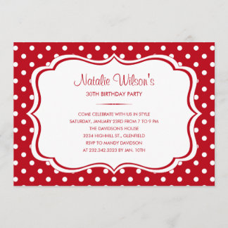 Red and White Polka Dot Invitations