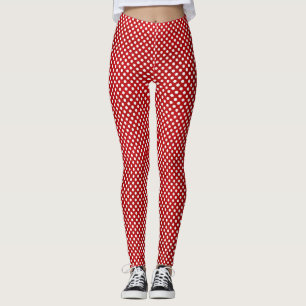 Red and White Polka Dot Minnie Leggings