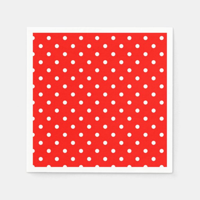 Red and white polka dot modern glamour napkin (Front)