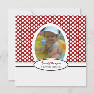 Red and White Polka Dot Party Invitation