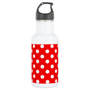 Red and White Polka Dot Pattern 532 Ml Water Bottle