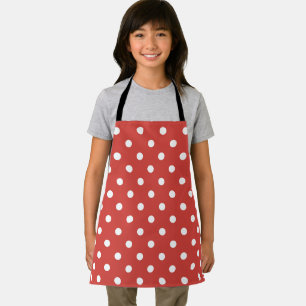 Red and White Polka Dot Pattern Apron