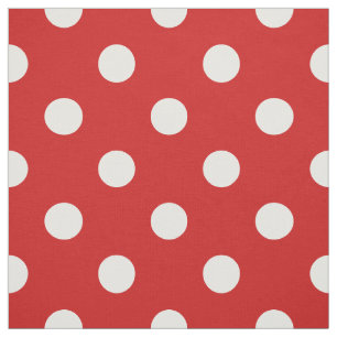 Red and White Polka Dot Pattern Fabric