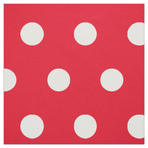 Red and white polka dot pattern fabric   Customise