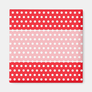 Red and White Polka Dot Pattern. Spotty. Magnet