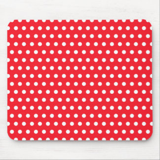 Red and White Polka Dot Pattern. Spotty. Mouse Pad