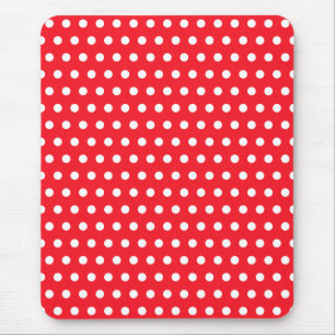 Red and White Polka Dot Pattern. Spotty. Mouse Pad