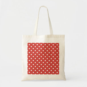 Red and White Polka Dot Pattern Tote Bag