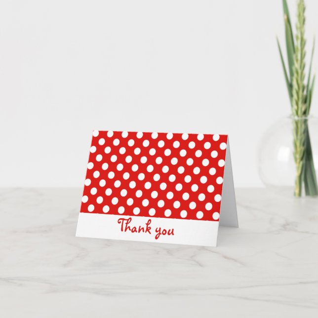 Red and White Polka Dot Thank You Notes (Front)
