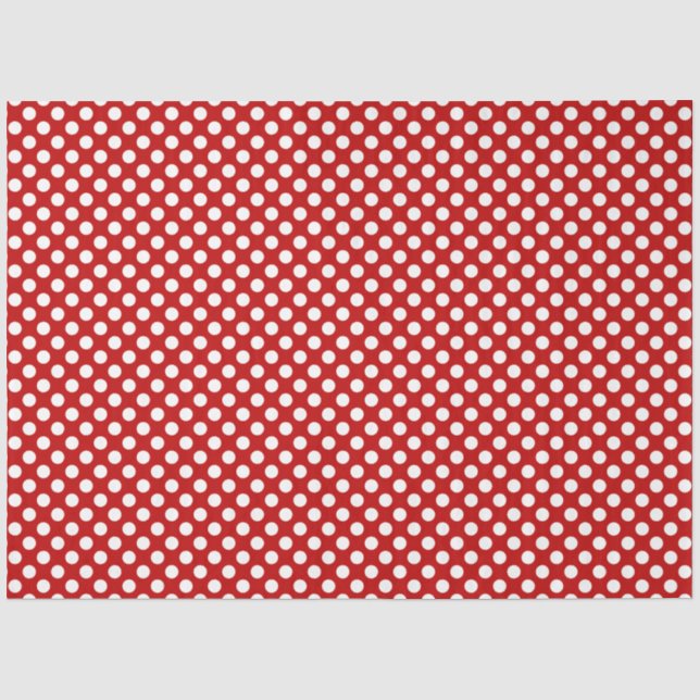 Red and White Polka Dot Tissue Paper (Front)