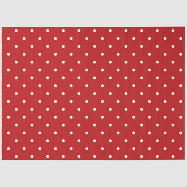 Red and White Polka Dot Tissue Paper (Front)