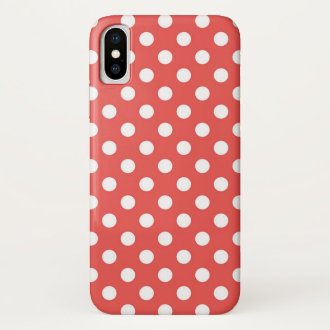 Red and White Polka Dots Case-Mate iPhone Case (Back)