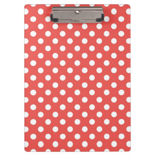 Red and White Polka Dots Clipboard