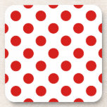 Red and white polka dots coaster<br><div class="desc">Red and white polka dots</div>