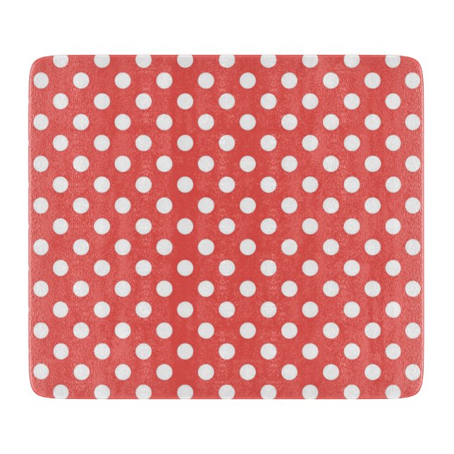 Red and White Polka Dots Cutting Board (Front)
