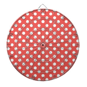 Red and White Polka Dots Dartboard