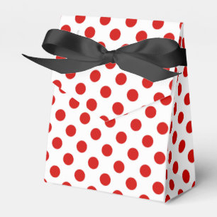 Red and white polka dots favour box