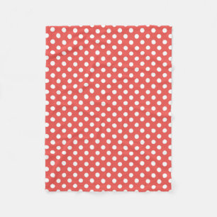 Red and White Polka Dots Fleece Blanket