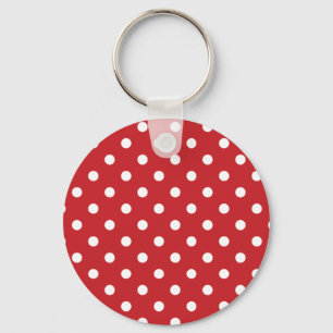 Red and White Polka Dots Key Ring