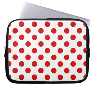 Red and white polka dots laptop sleeve