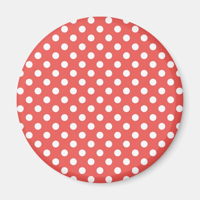 Red and White Polka Dots Magnet (Front)