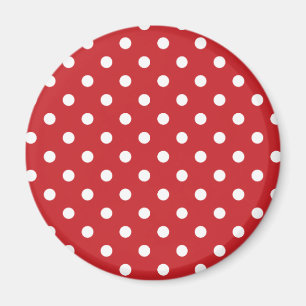 Red and White Polka Dots Magnet