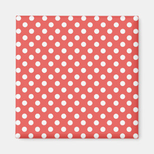 Red and White Polka Dots Magnet