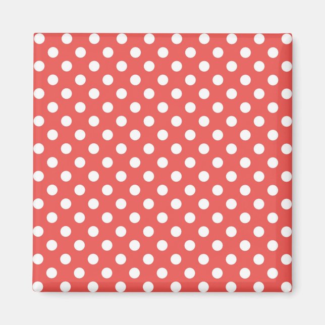 Red and White Polka Dots Magnet (Front)