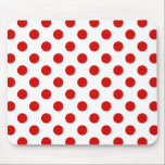 Red and white polka dots mouse pad<br><div class="desc">Red and white polka dots</div>