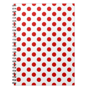 Red and white polka dots notebook