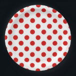 Red and white polka dots paper plate<br><div class="desc">Red and white polka dots</div>