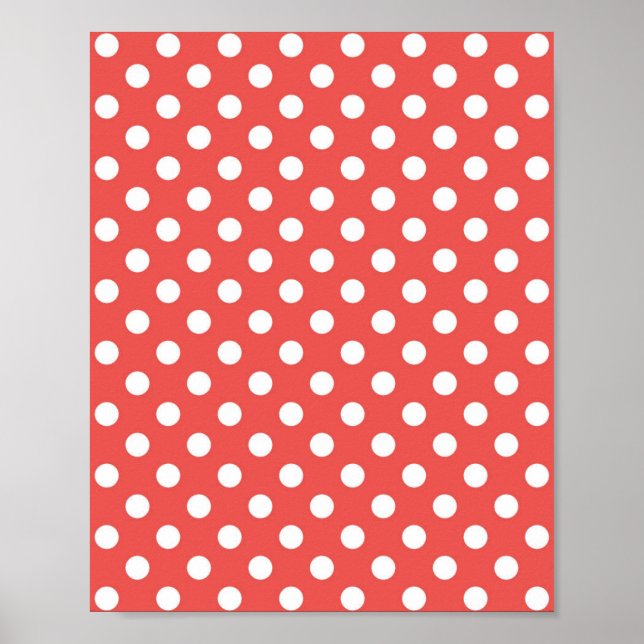 Red and White Polka Dots Poster (Front)