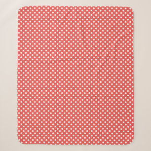 Red and White Polka Dots Sherpa Blanket