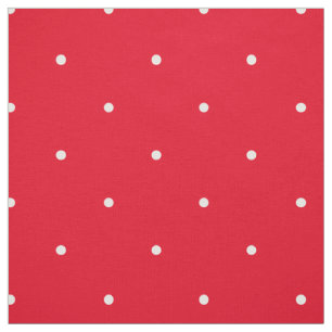Red And White Polka Dots Small Pretty Pattern Fabric