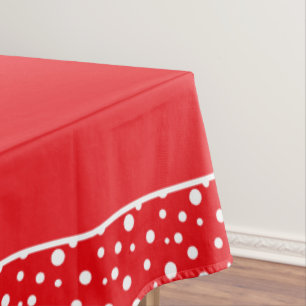 Red and White Polka Dots Tablecloth