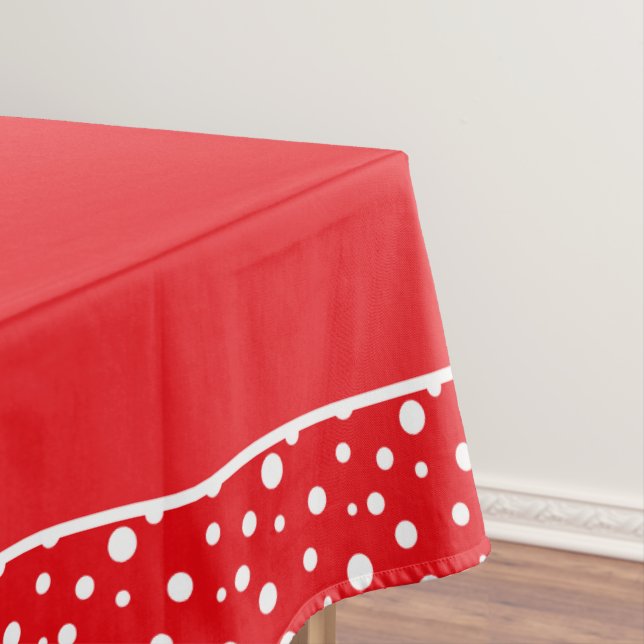 Red and White Polka Dots Tablecloth (In Situ)