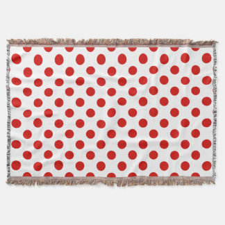 Red and white polka dots throw blanket