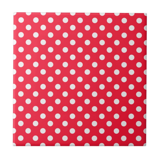 Red and White Polka Dots Tile (Front)