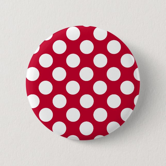 Red and White Polkadots Button (Front)