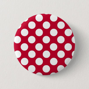 Red and White Polkadots Button