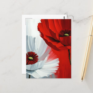 Red and White Poppies Postcard