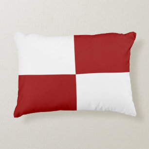 Red and White Rectangles Accent Pillow