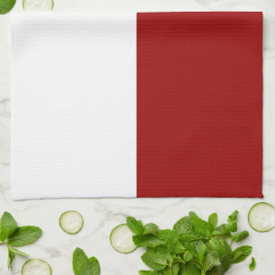 Red and White Rectangles Kitchen Towel