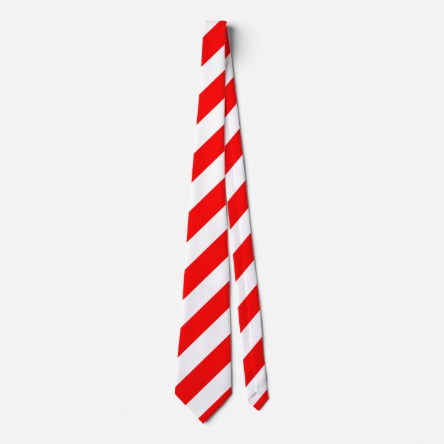 Red and White Regimental Stripe Tie (Front)